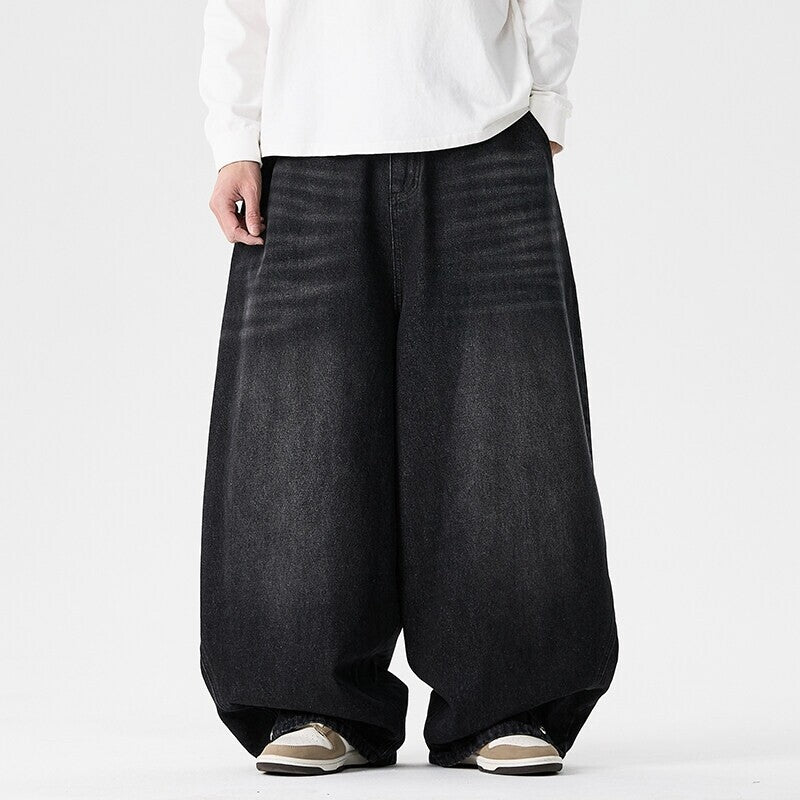 Herren extremweit geschnittene Baggy-Jeans mit tiefem Schritt und ballonförmigem Saum Shop Nory