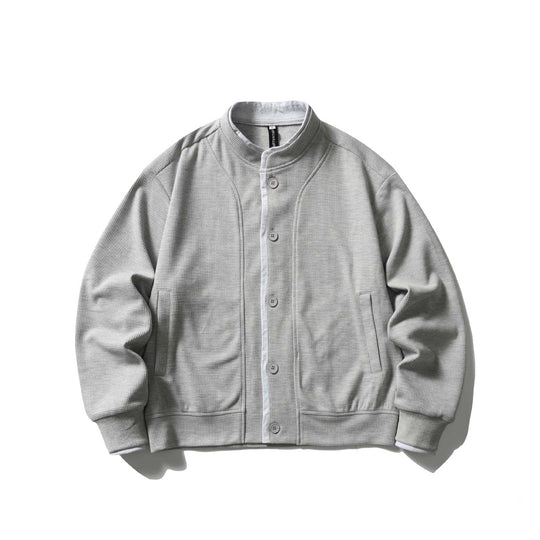 Unisex Kurz geschnittene Boxy‑Blousonjacke mit Waffelstruktur, Stehkragen und kontrastpaspel Shop Nory
