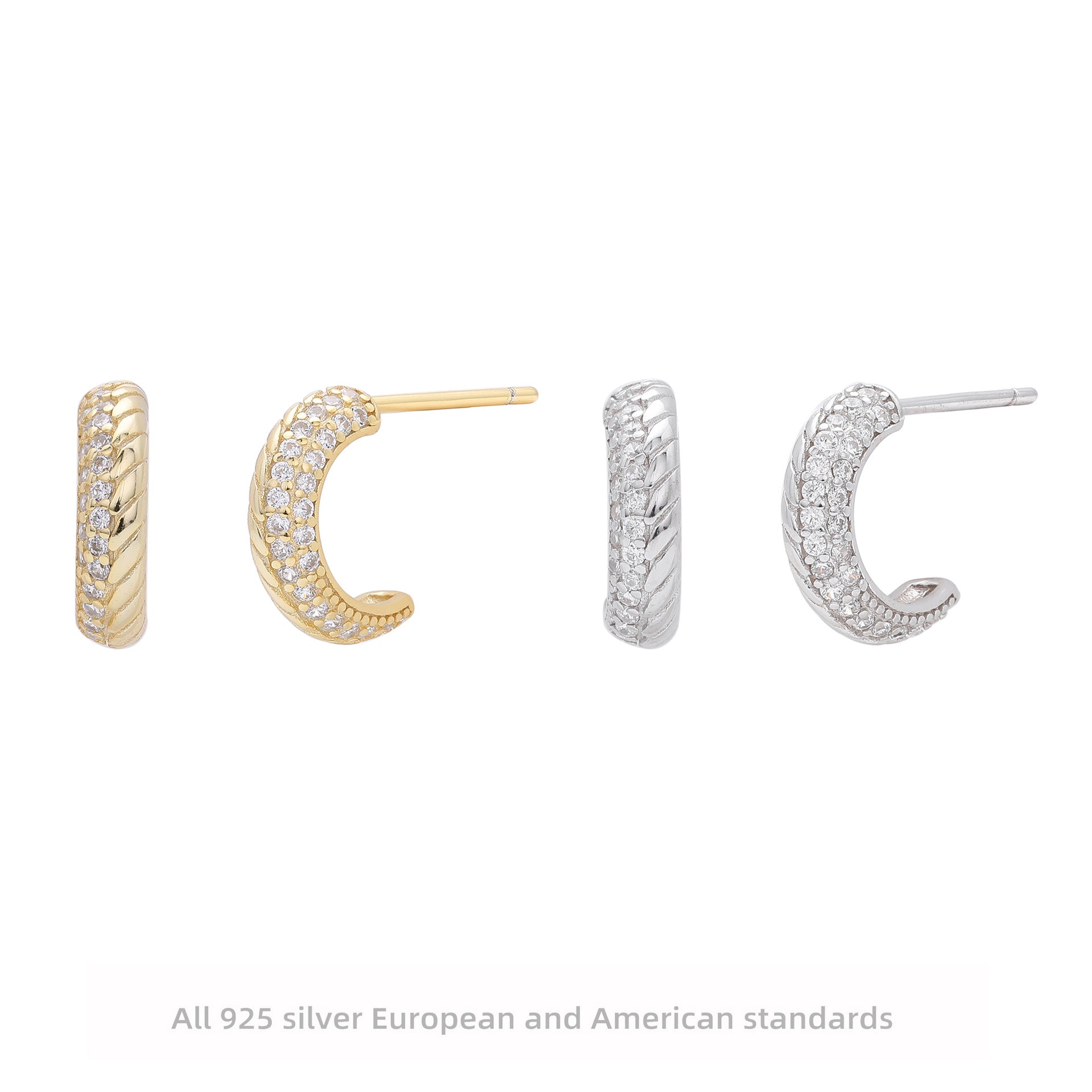 Damen Ohrhänger mit eleganter Zirkon-Verzierung aus hochwertigem 925 Sterling Silber Shop Nory