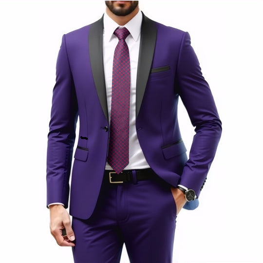 Herren Schmal geschnittener Smokinganzug mit Schalkragen und Ein-Knopf-Sakko Shop Nory