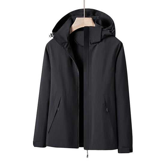 Herren Leichte winddichte Softshell-Regenjacke mit Kapuze und Kontrastbesatz Shop Nory