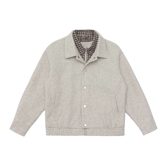 Herren Kurzblouson aus Wollmix mit kariert gefütterter Innenweste und Druckknopfblende Shop Nory