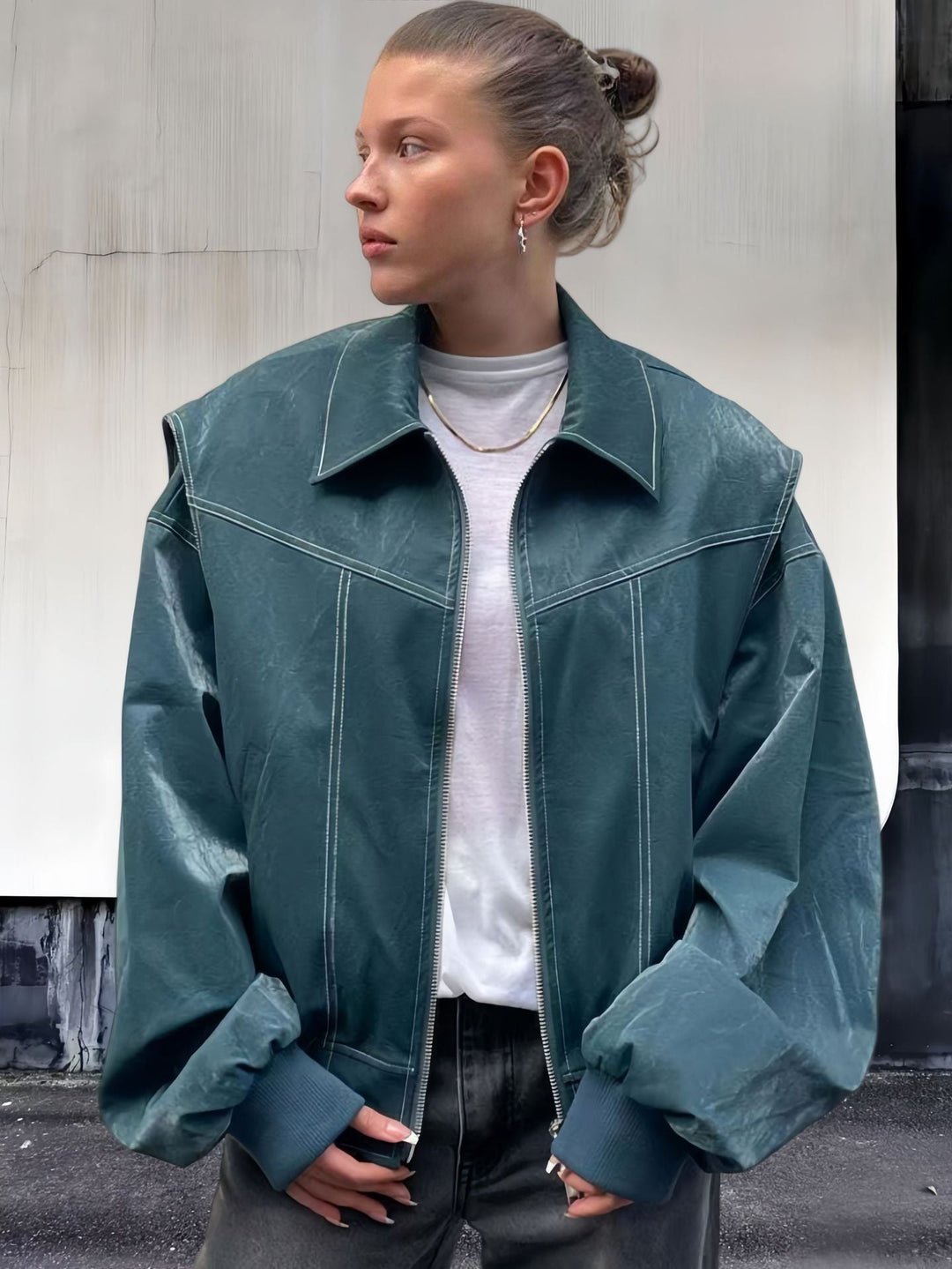Damen lässige Oversized-Bomberjacke