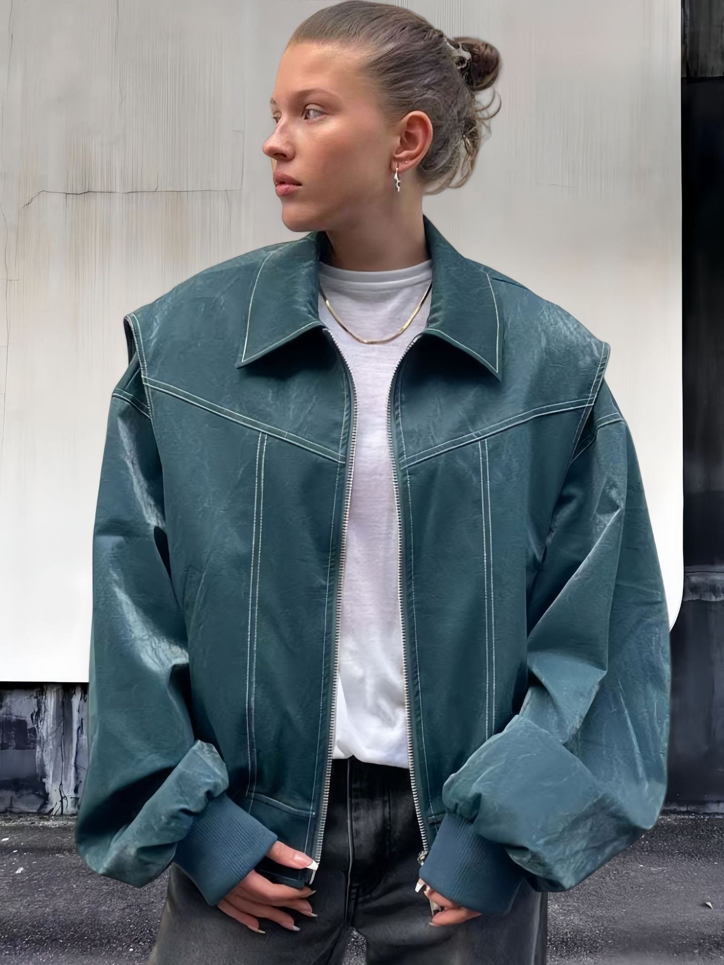 Damen lässige Oversized-Bomberjacke