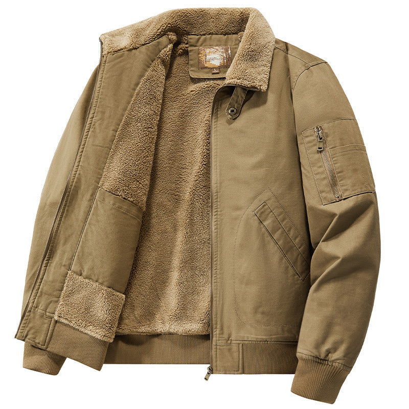Herren Teddygefütterte Pilot-Bomberjacke mit Sherpa-Innenfutter und Ärmeltasche Shop Nory