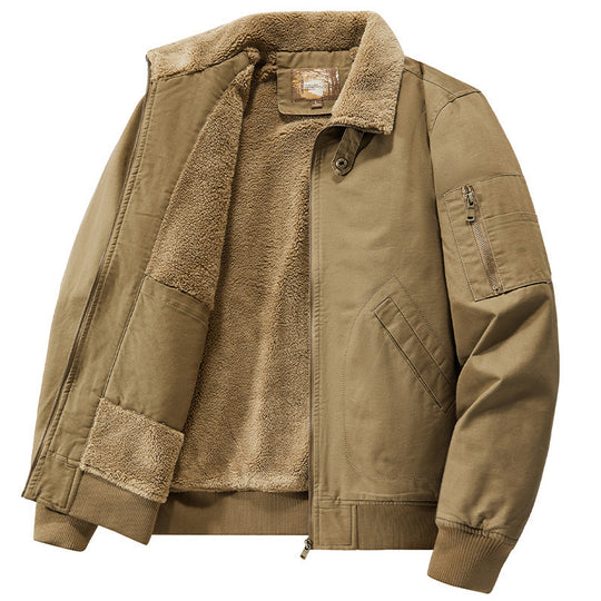 Herren Teddygefütterte Pilot-Bomberjacke mit Sherpa-Innenfutter und Ärmeltasche Shop Nory