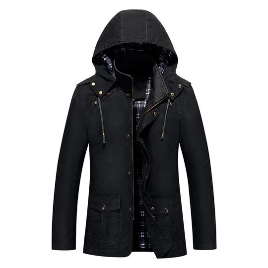 Herren Robuste Parkajacke mit verstellbarer Kapuze Shop Nory