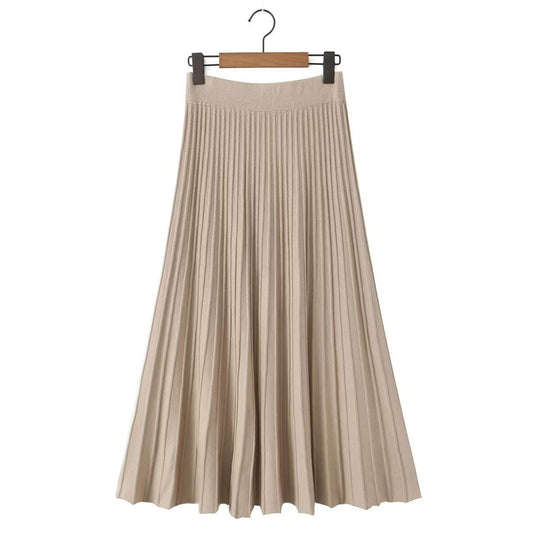 Damen Plissierter Maxi-Rock mit hohem Stretchbund Shop Nory
