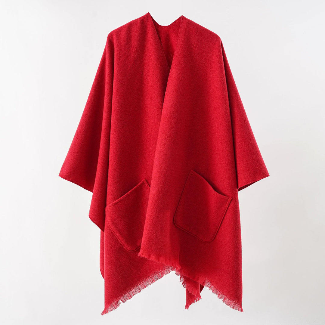 Damen Oversize-Capeponcho aus Wollmix mit Kapuze und Eingrifftaschen Shop Nory