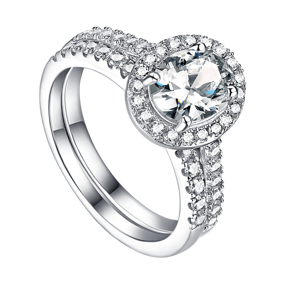 Damen ovaler Verlobungsring mit multifunktionaler Zirkoniabefestigung Shop Nory