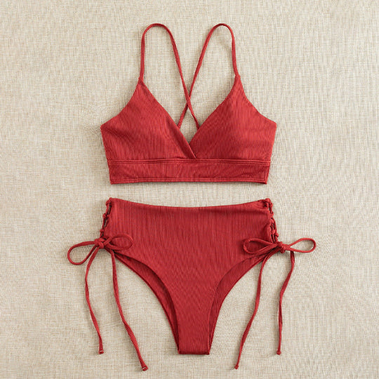 Damen Triangel-Bikini mit raffinierten Kordeldetails