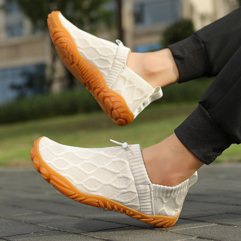 Unisex nan Hybrid-Slipper für Indoor und Outdoor mit elastischem Strickschaft, Zugstopper und profilierter Gummisohle