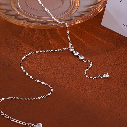 Damen Y-Halskette mit funkelnden Zirkonia-Elementen Shop Nory
