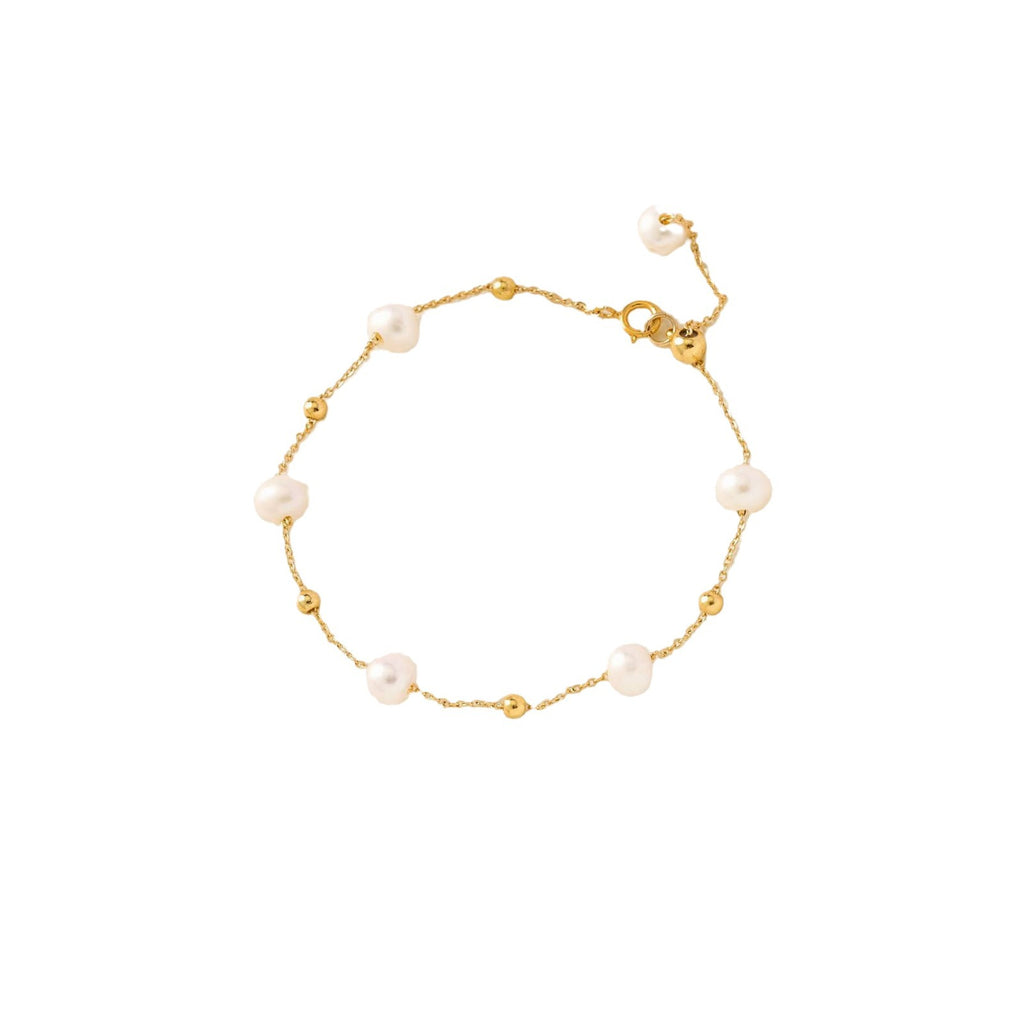 Damen filigranes Armband mit Perlen und silbernen Akzenten Shop Nory