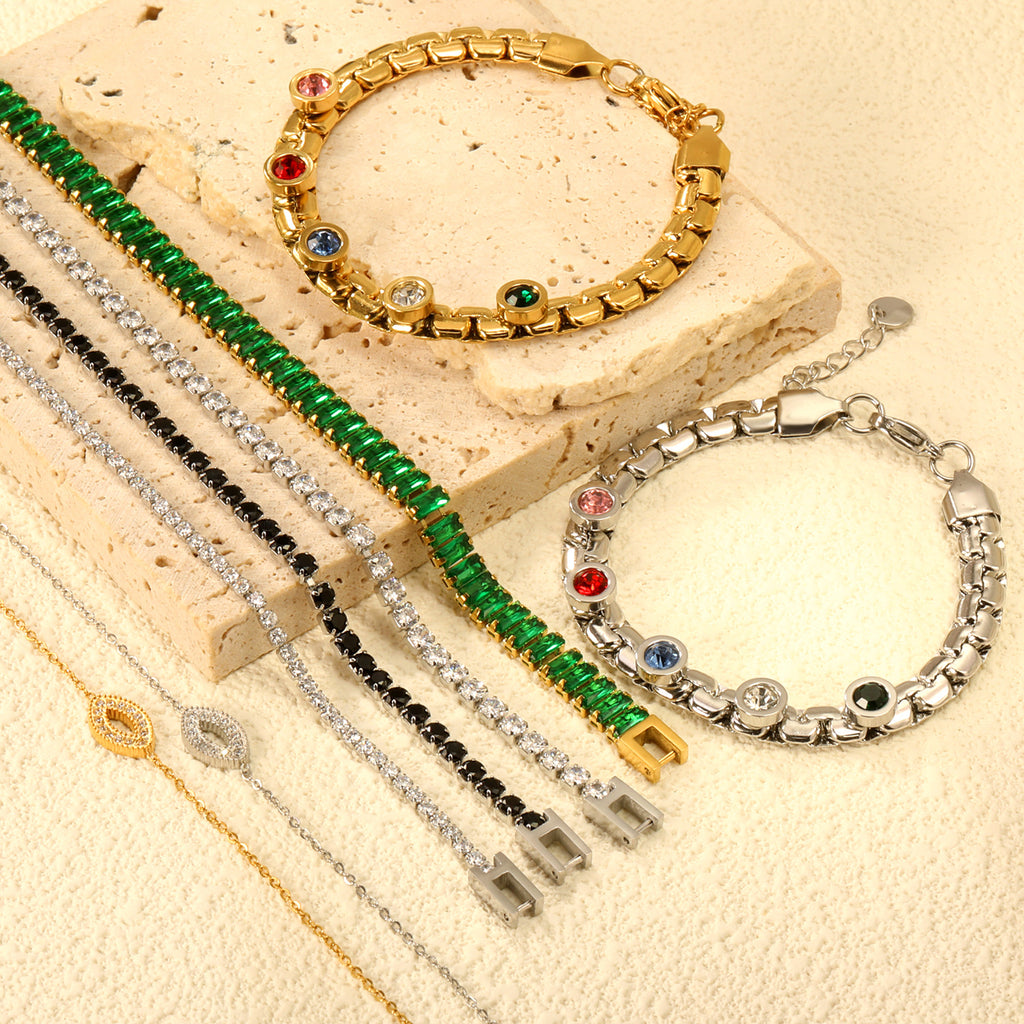 Damen zartes Armband mit funkelndem Auge-Anhänger Shop Nory