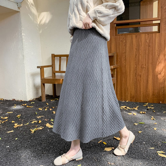 Damen Eleganter Strickrock mit strukturiertem Zopfmuster Shop Nory