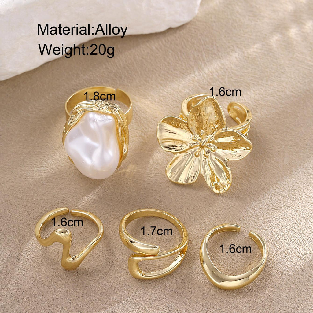 Damen Ring-Set mit kunstvollen Blumen- und modernen Designs Shop Nory