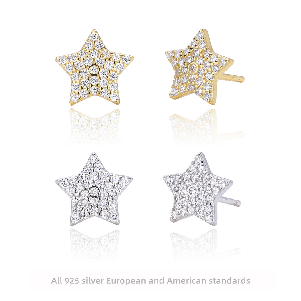 Damen Ohrstecker mit funkelndem Sternendesign aus 925 Sterling Silber Shop Nory