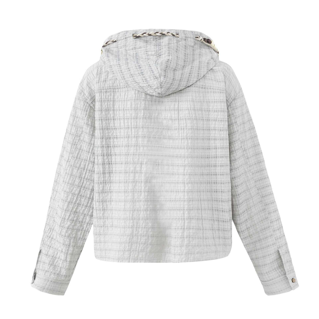 Damen Leichte Kapuzenjacke im Boxy‑Cut mit Holzknopfverschluss Shop Nory