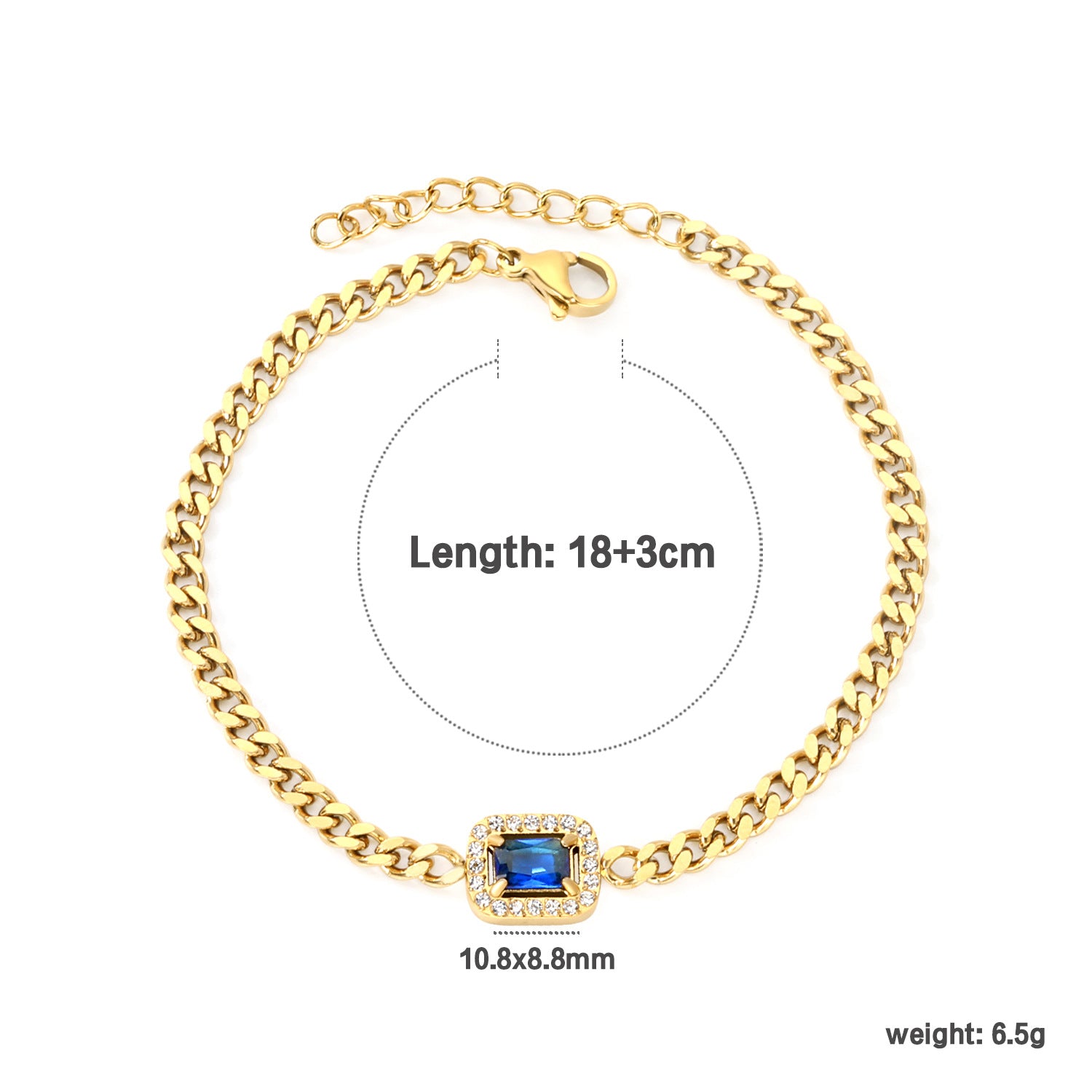 Damen Elegante Glieder-Halskette mit funkelndem Anhänger Shop Nory