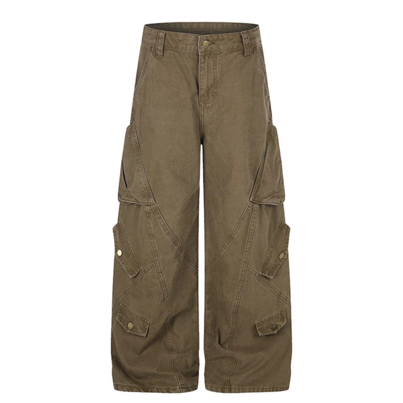 Damen Weite High‑Waist Cargo‑Culottehose mit Multi‑Taschen Shop Nory