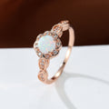 Damen Ring mit funkelndem Opal und floralem Design Shop Nory