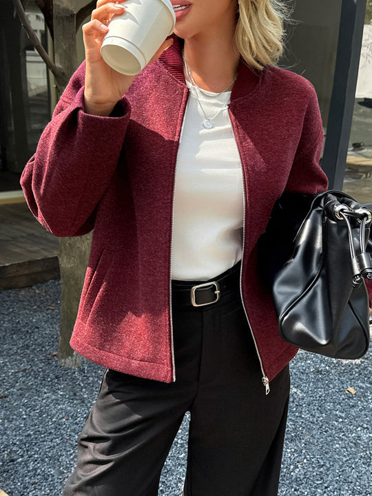 Damen nan leichte Fleece‑Bomberjacke mit Stehkragen, zweiseitigem Reißverschluss und lässiger Oversize‑Passform Shop Nory