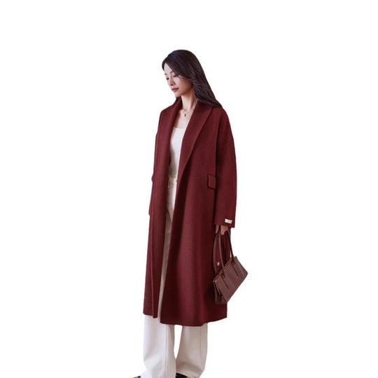 Damen Oversized Wollmantel mit klassischem Reverskragen Shop Nory