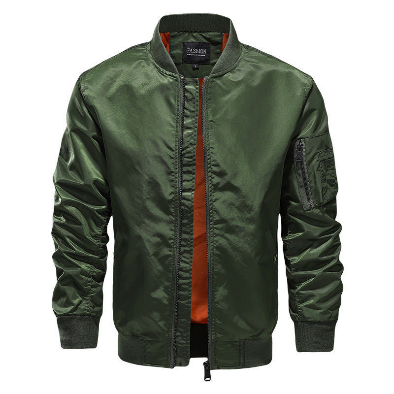 Herren Leichter Nylon‑Bomberjacke im MA‑1‑Stil mit Ärmeltasche und kontrastierendem Innenfutter Shop Nory