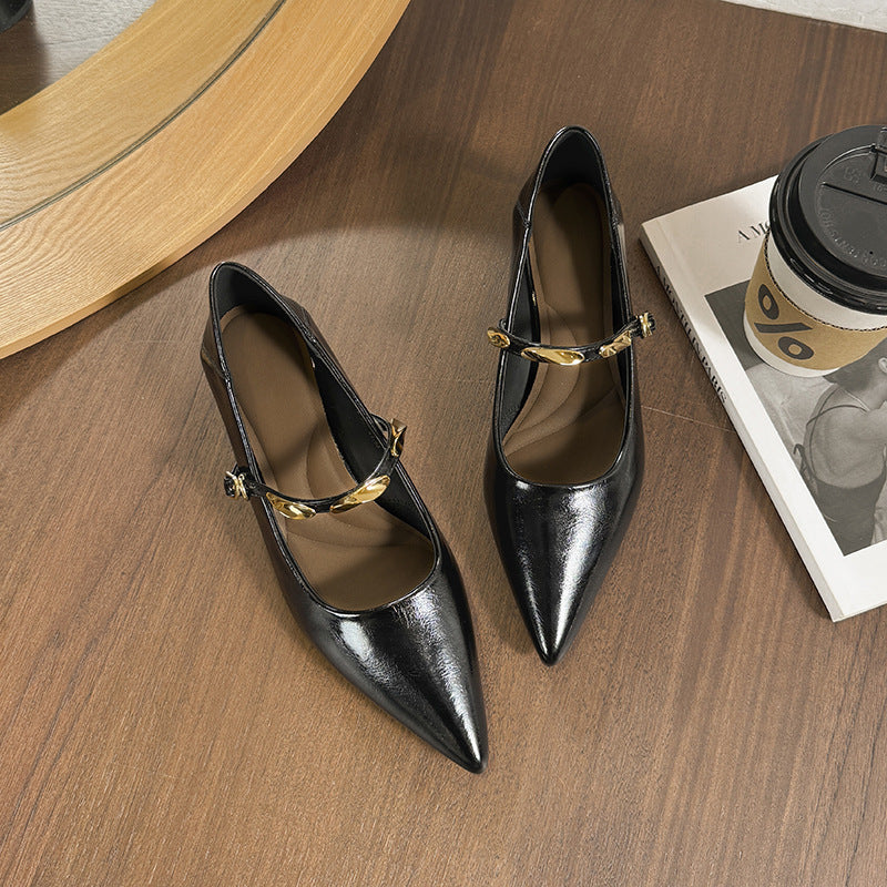 Damen Elegante Pumps mit modischem Riemen und komfortablem Blockabsatz