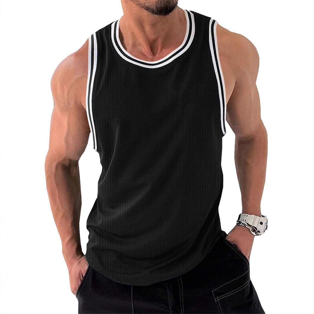 Herren Sportliches ärmelloses Tanktop mit atmungsaktivem Material und modernem Rippendesign