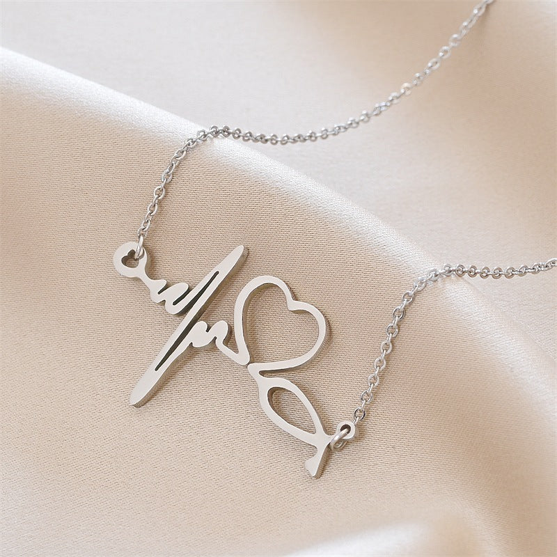 Damen Halskette mit Herzschlag-Design Shop Nory