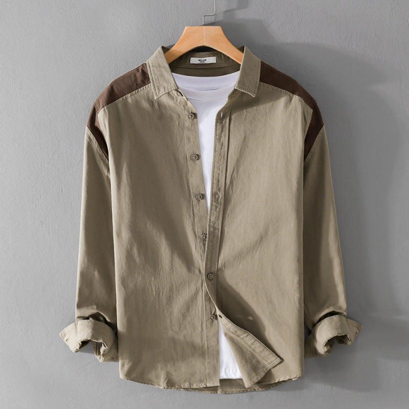 Herren Overshirt mit Kontrastpasse und lockerem Schnitt aus Baumwollmix Shop Nory