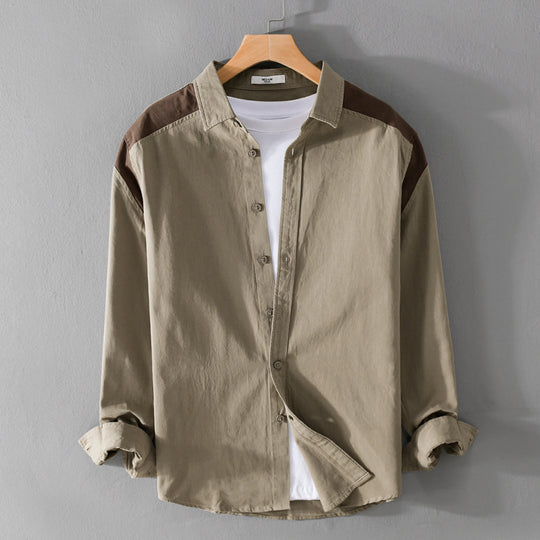 Herren Overshirt mit Kontrastpasse und lockerem Schnitt aus Baumwollmix Shop Nory