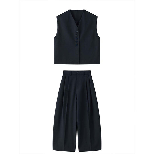 Damen Ärmellose Tailoring‑Weste mit tiefem V‑Ausschnitt und durchgehender Knopfleiste Shop Nory