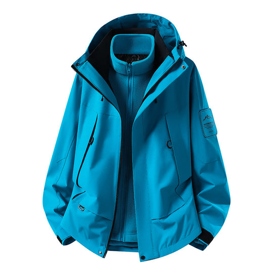 Unisex wasserfeste zweilagige Softshell-Regenjacke mit herausnehmbarem Fleecefutter und Kapuze Shop Nory