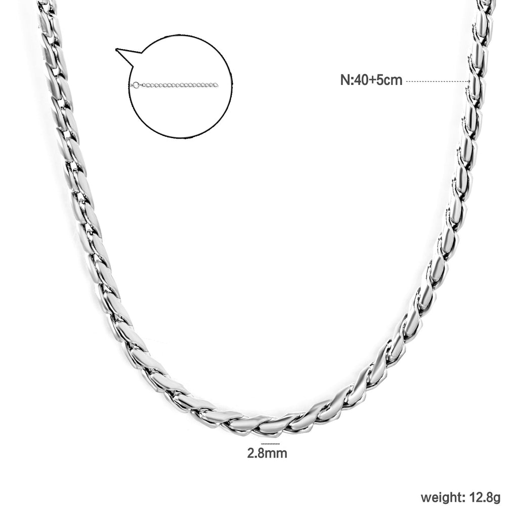 Damen Edelstahl Halskette mit geflochtenem Design Shop Nory