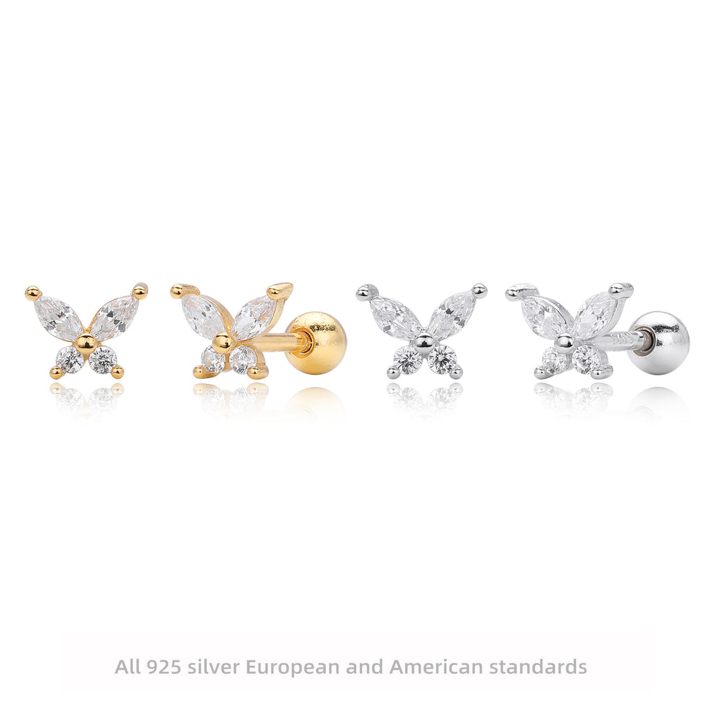 Damen Ohrstecker im eleganten Schmetterlingsdesign aus 925 Sterling Silber Shop Nory