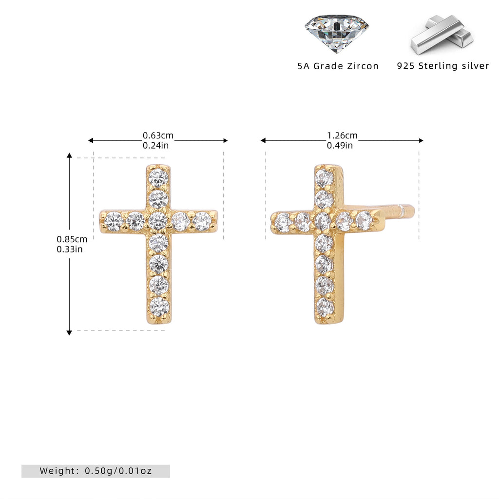 Damen Ohrringe mit elegantem Kreuzdesign aus hochwertigem 925 Sterlingsilber und funkelnden Zirkonen Shop Nory
