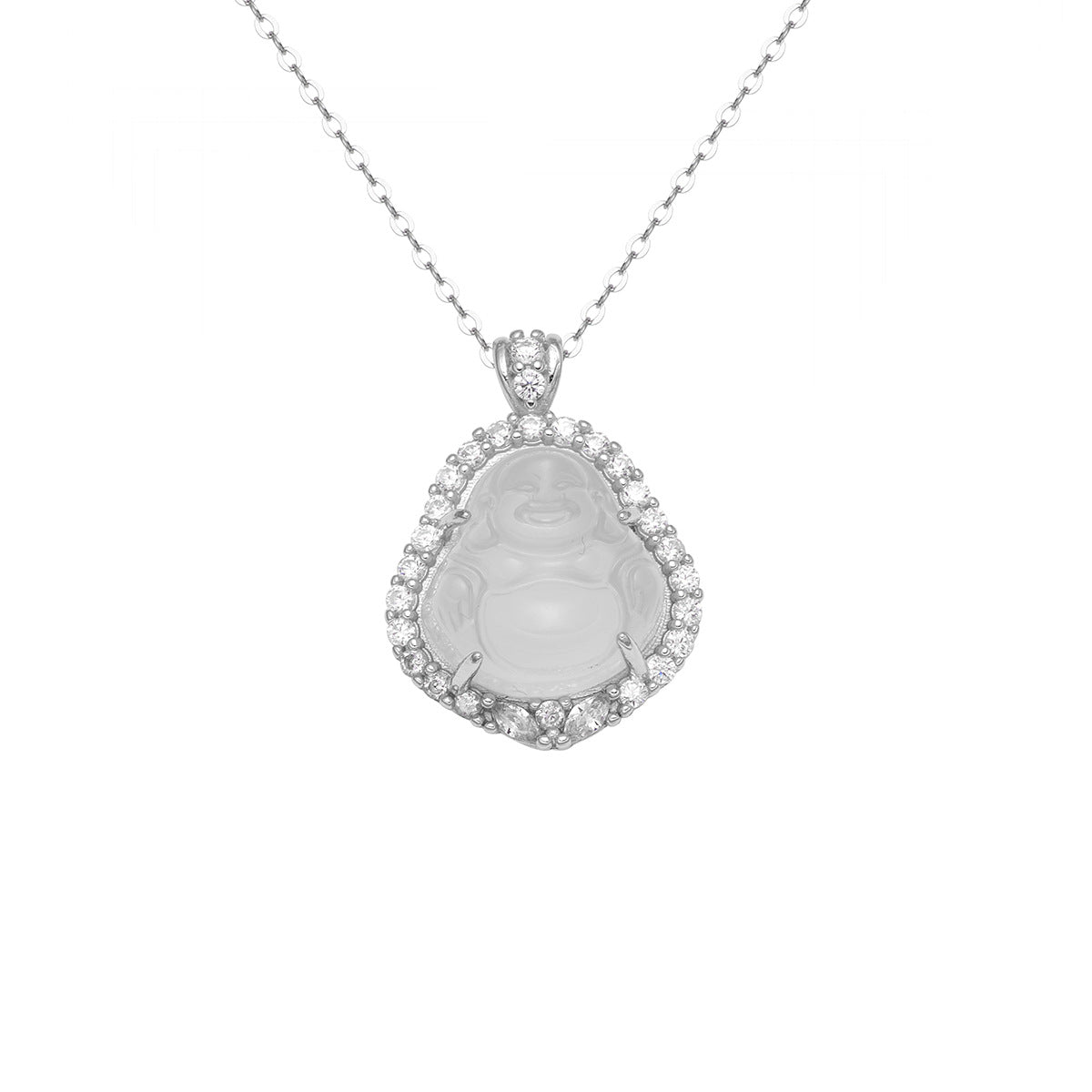 Damen Anhänger mit Buddha-Motiv und funkelnden Zirkonia-Details Shop Nory