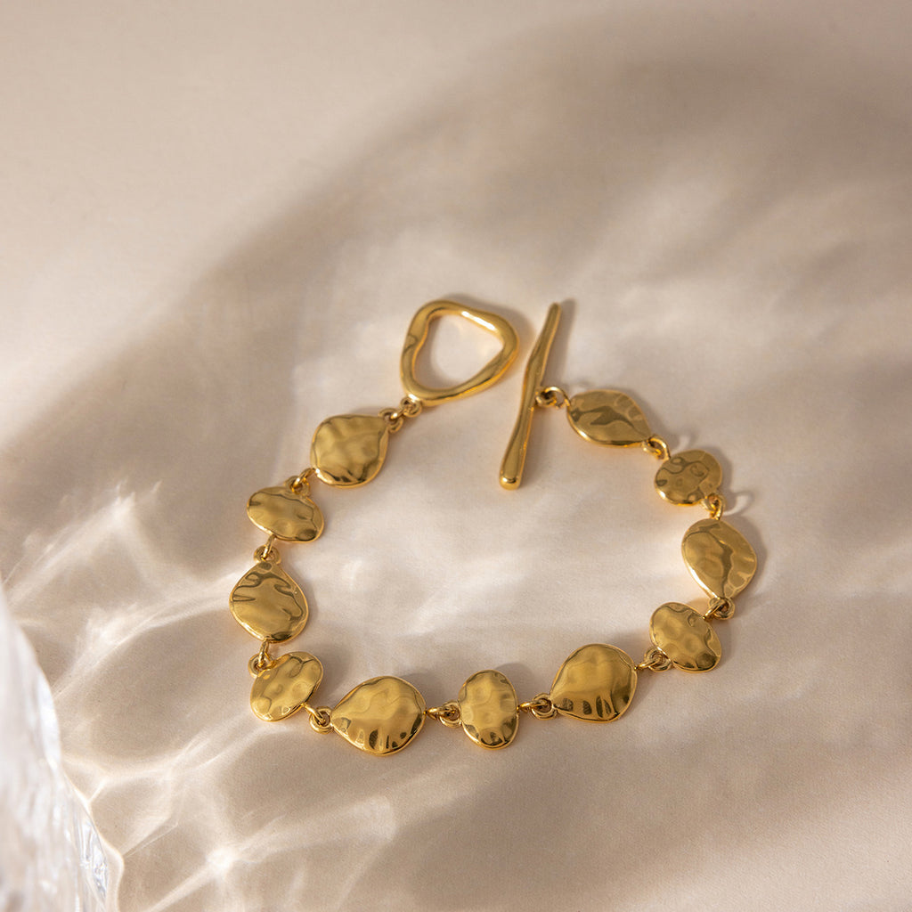 Damen Armband mit einzigartigem strukturiertem Design aus hypoallergenem Edelstahl Shop Nory