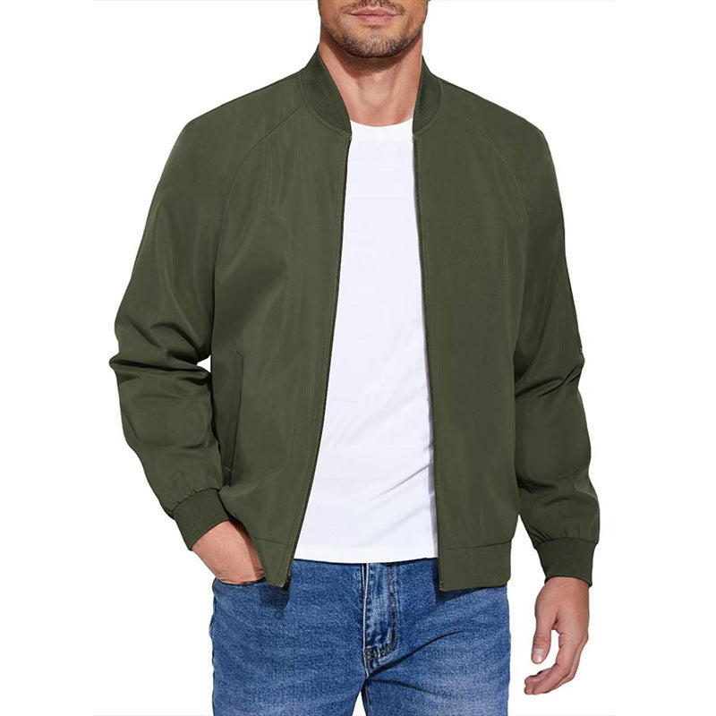 Herren Leichter Baumwoll‑Mix Bomberblouson mit Rippbündchen und verdecktem Reißverschluss Shop Nory