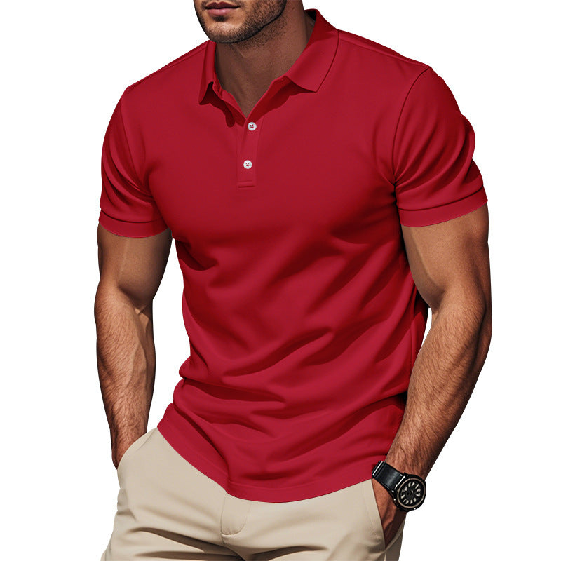 Herren nan atmungsaktives Piqué Poloshirt Kurzarm mit Knopfleiste Shopnory