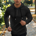 Herren sportlicher Hoodie mit Knopfleiste und funktionalen Taschen