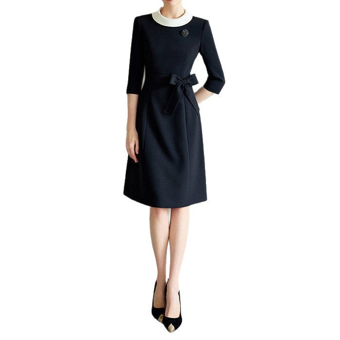 Damen Elegantes Midikleid mit Taillengürtel Shop Nory