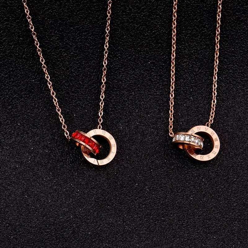 Damen Eleganter Verschlungener Ring Anhänger Halskette Shop Nory