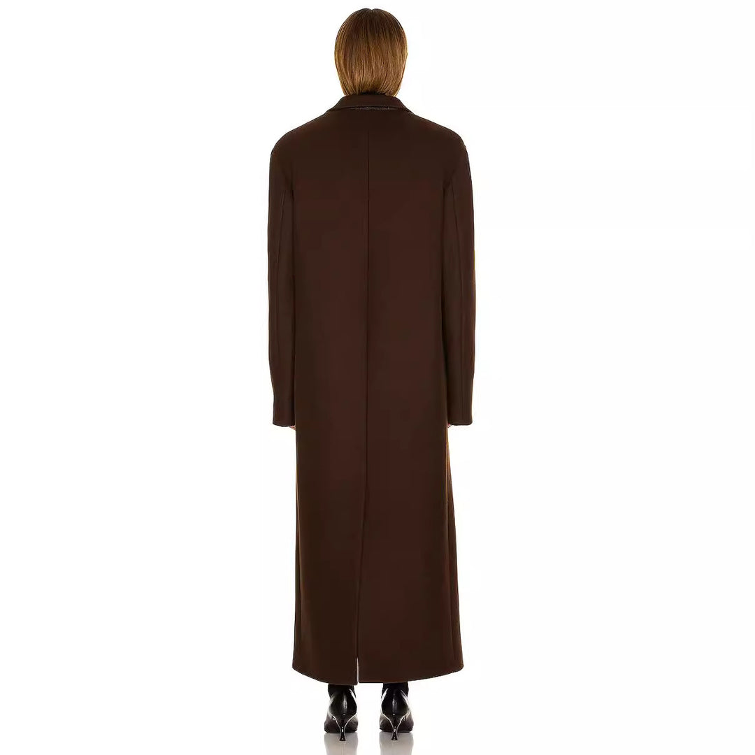 Damen Maximaler Einreihiger Mantel im Oversize‑Schnitt mit klassischem Revers Shop Nory