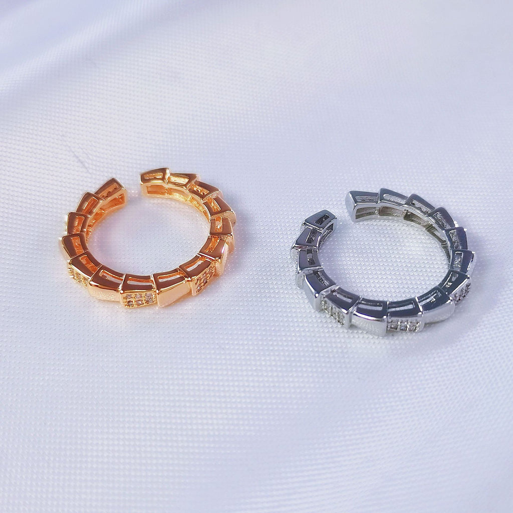 Damen Ring mit elegantem Bambusdesign und funkelnden Zirkonia Shop Nory