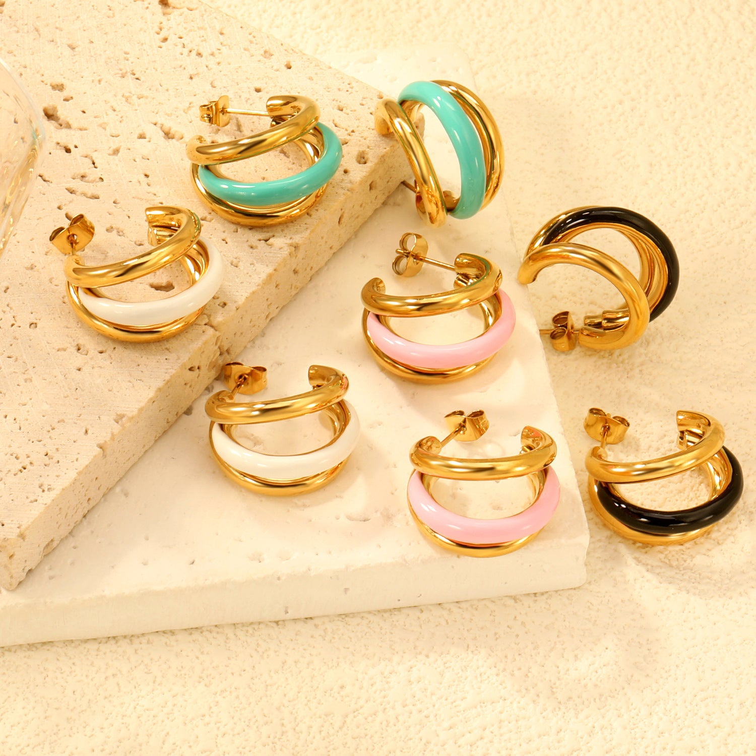 Damen Moderner Hängender Ohrschmuck mit doppeltem Design Shop Nory