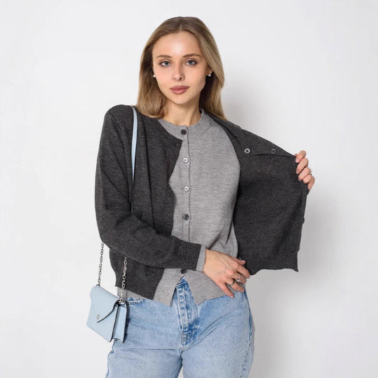 Damen Eleganter Cardigan mit Knopfdetails Shop Nory